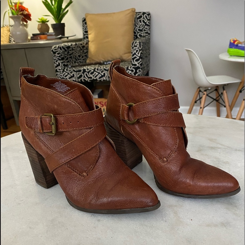 Brown Strapped Nine West Ankle Boots